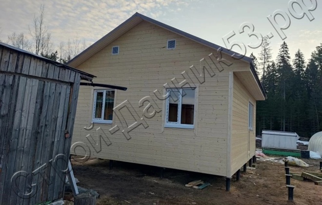 4 Каркасный дом Д-25, 7x6м, 42 М², Ленинградская область, Тихвинский район, деревня Красава (1)